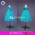 ED Beidal Amostra Realidade Comprimento do pescoço do pescoço Top Vestido de noiva Comprimento do assoalho Tulle Green Flower Girl Dress 2017